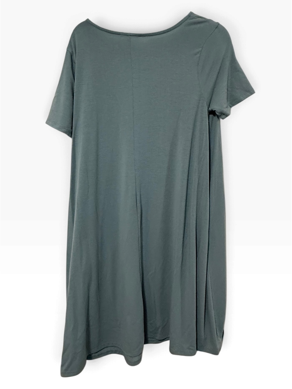 Zenana XL Casual Short Sleeve Dress in Slate Blue